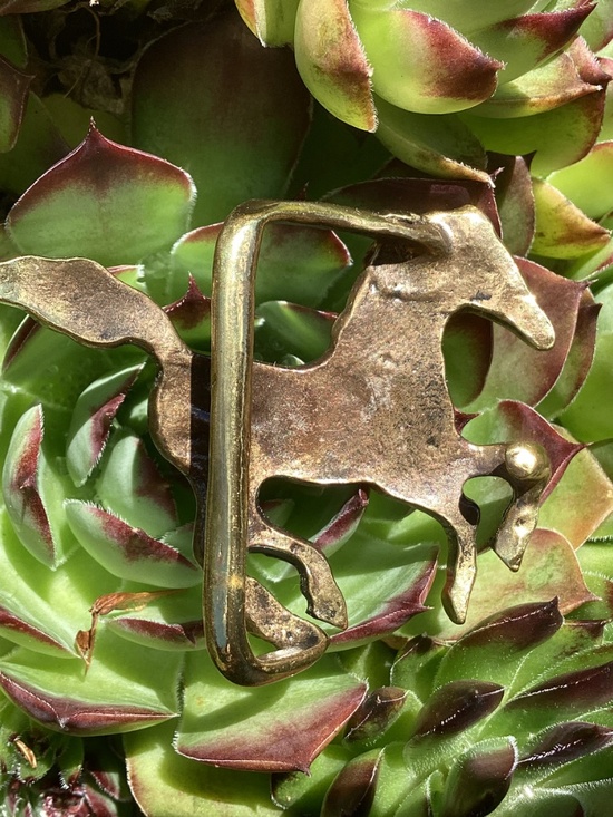 Vintage Petite Running Horse Designed Brass Belt Buckle? main image 7
